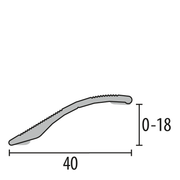 Overgangsprof. zelfkl 0-18mm zwart gepoedercoat 3m