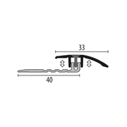 Küberit Overgangsprofiel PVC zilver klik 4-9,5mm 33x40mm 3m 376 vloer, afbeelding 2