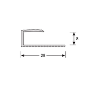 U-profiel 8,1 mm RVS vloer, afbeelding 1