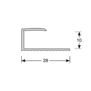 U-profiel 10,1 mm RVS vloer, afbeelding 1