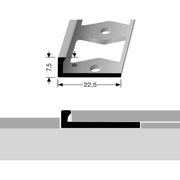 Küberit In-egaliseer eindprofiel PVC zilver 7,5x22,5mm 6mm 2,5m 307 vloer, afbeelding 2